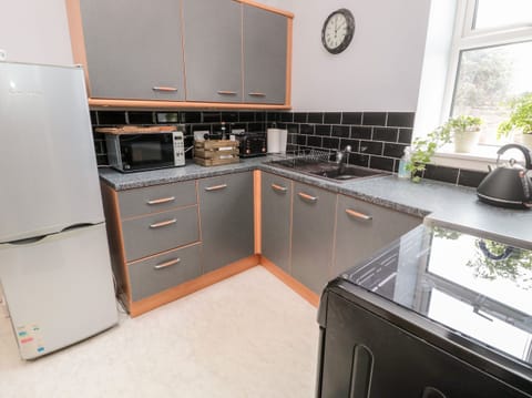 Fridge, dishwasher, electric kettle, toaster