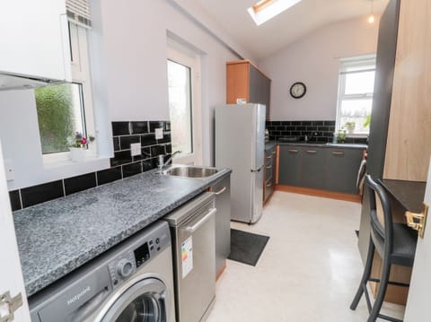 Fridge, dishwasher, electric kettle, toaster