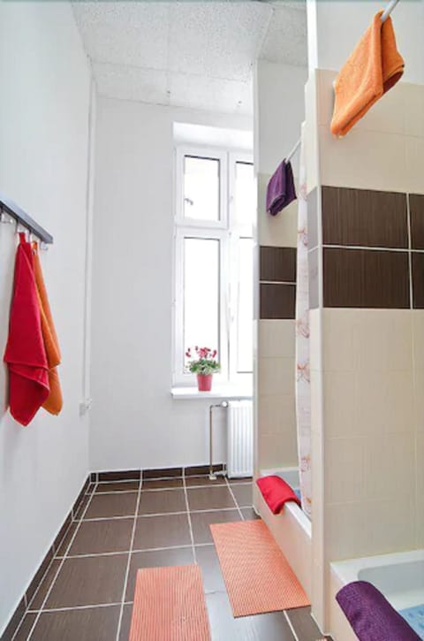 Room, Shared Bathroom (for 8 people) | Bathroom | Hair dryer, towels