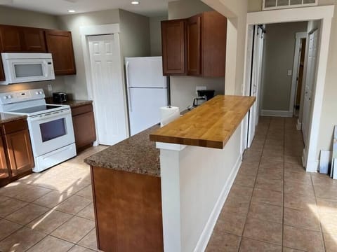 Kitchen and hall to bedrooms, bathroom and laundry