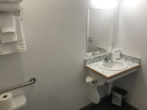 Standard Single Room, 1 King Bed, Accessible | Bathroom | Shower, free toiletries, hair dryer, towels