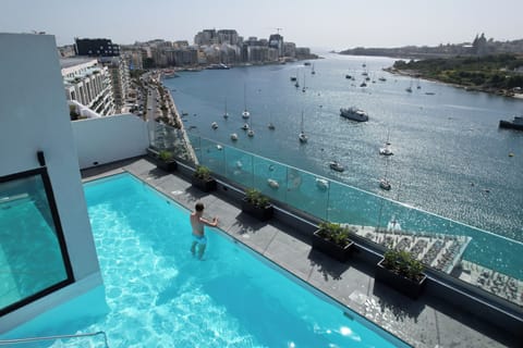 Indoor pool, outdoor pool, sun loungers