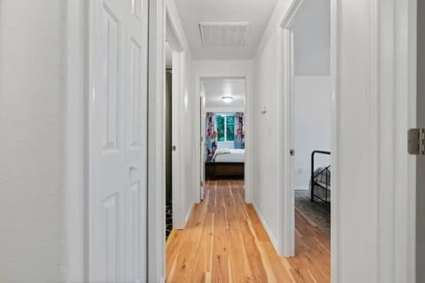 All bedrooms and baths are down the hallway from the main living areas 