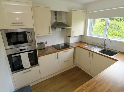 Fridge, electric kettle, toaster, cookware/dishes/utensils