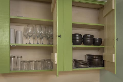 Just bring food - the plates, bowls, glasses, silverware, pots and pans are all here.