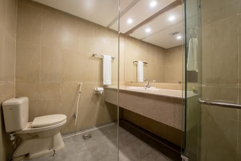 Standard Double Room | Bathroom | Shower, rainfall showerhead, free toiletries, hair dryer