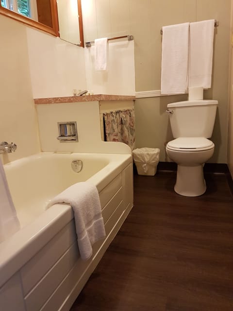 Basic Single Room, 1 Queen Bed | Bathroom | Combined shower/tub, free toiletries, towels