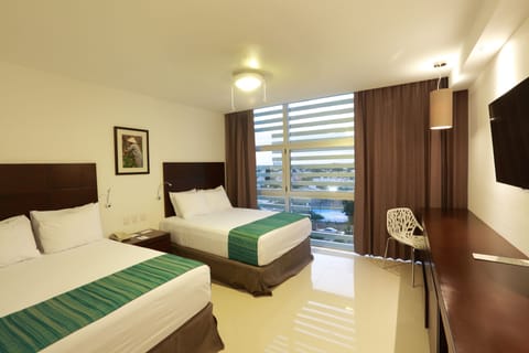 Executive Room, 2 Double Beds, Refrigerator, Garden View | Minibar, in-room safe, desk, laptop workspace