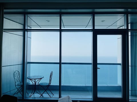 Full sea view balcony from the living room.