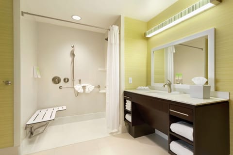 Suite, 1 King Bed, Accessible, Non Smoking (Roll-in Shower) | Bathroom shower