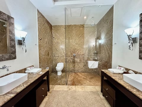 Junior Suite | Bathroom | Shower, hair dryer, towels