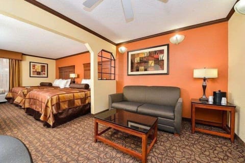 Suite, 2 Queen Beds, Non Smoking, Refrigerator & Microwave (with Sofabed) | Pillowtop beds, desk, iron/ironing board, free WiFi