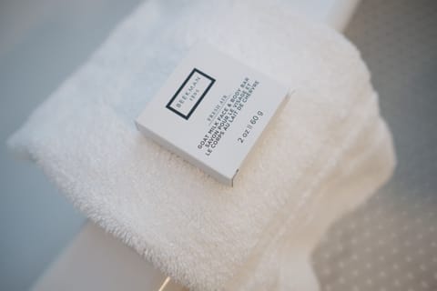 Smith Carriage House Suite | Bathroom | Designer toiletries, hair dryer, towels