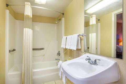 Room, 2 Queen Beds, Accessible, Bathtub (Mobility/Hearing, Grab bars) | Bathroom | Combined shower/tub, deep soaking tub, hair dryer, towels