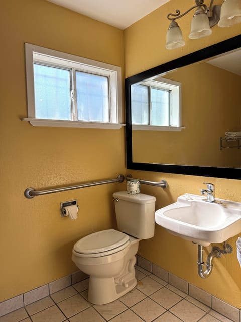 Bathtub, hair dryer, towels