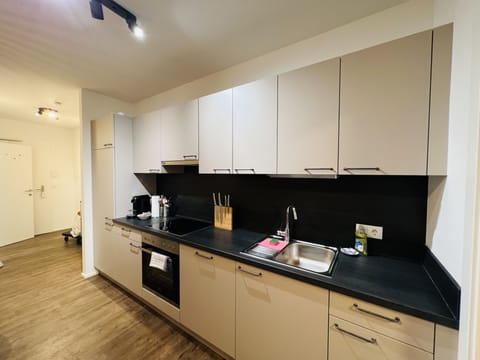 Comfort Apartment | Private kitchen | Full-size fridge, oven, stovetop, dishwasher