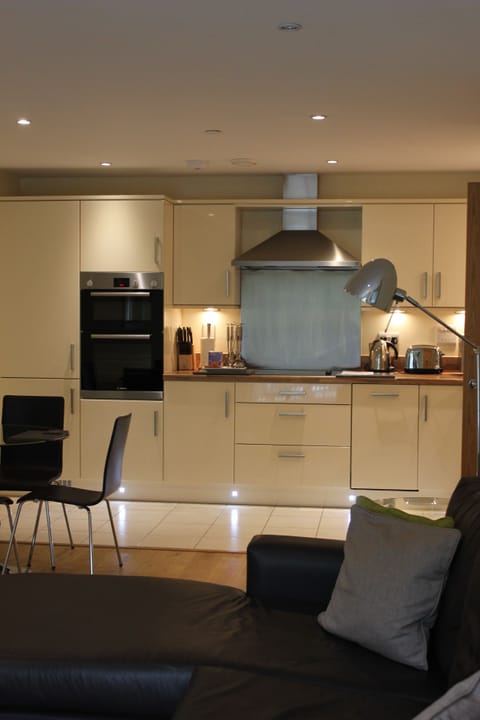 Luxury Apartment, 2 Bedrooms | Private kitchen | Full-size fridge, microwave, oven, stovetop