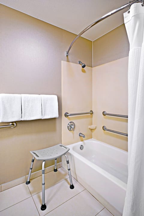 Combined shower/tub, hair dryer