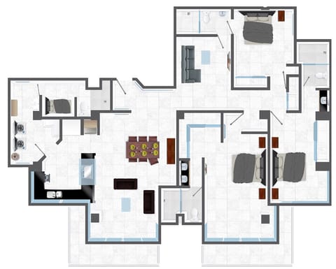 Apartment, 3 Bedrooms (Tipo A) | Floor plan