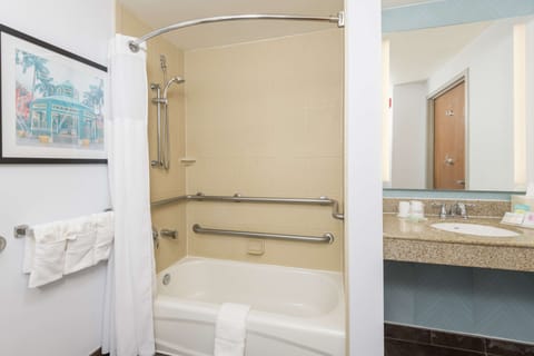 Room, 1 King Bed Accessible With Bathtub | Bathroom shower