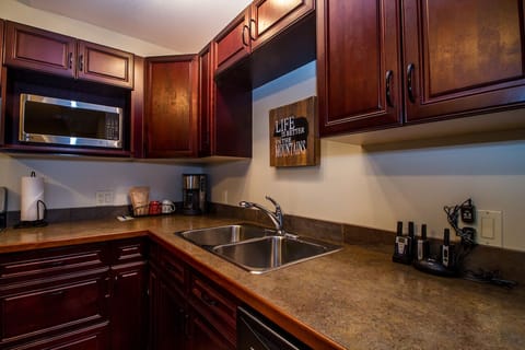 Condo | Private kitchen | Full-size fridge, microwave, oven, stovetop