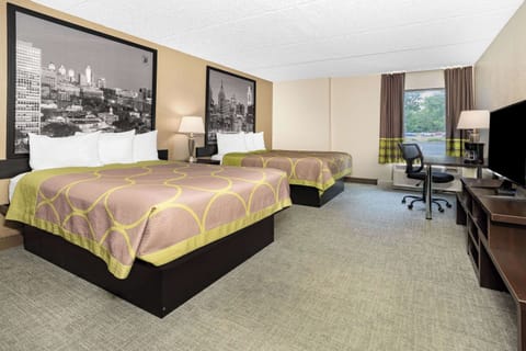 Standard Room, 2 Queen Beds | In-room safe, desk, iron/ironing board, free cribs/infant beds