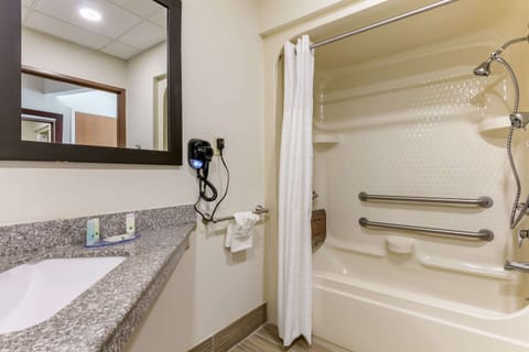 Room, 1 King Bed, Accessible, Non Smoking | Bathroom | Combined shower/tub, hydromassage showerhead, free toiletries