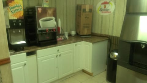 Fridge, microwave, coffee/tea maker