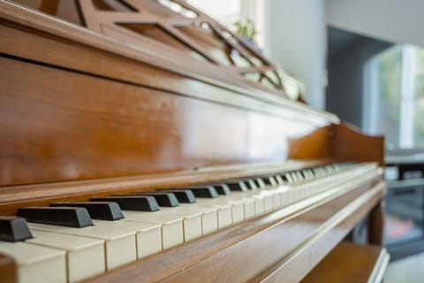 Piano in the living room
