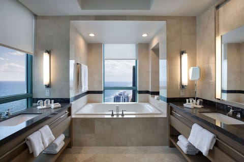 Penthouse, 1 King Bed, Balcony, Oceanfront | Bathroom | Separate tub and shower, designer toiletries, hair dryer, bathrobes