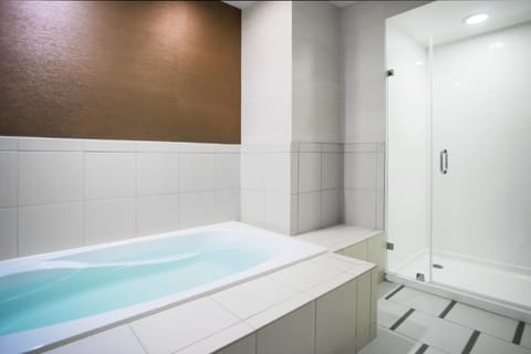 Executive Suite, 1 Bedroom | Bathroom | Hair dryer, towels
