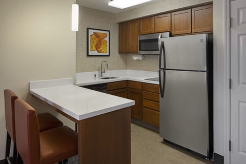 Studio, 1 King Bed with Sofa bed | Private kitchen | Fridge, microwave, stovetop, dishwasher