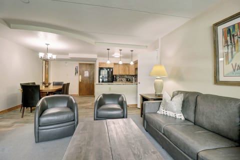 Open concept living and kitchen area.