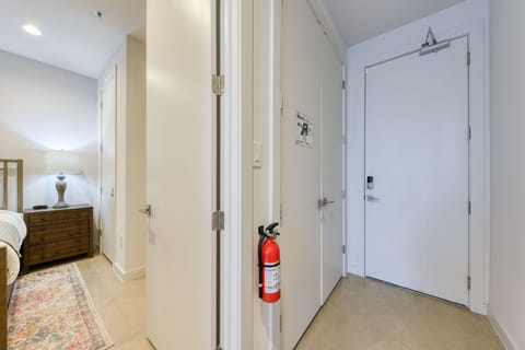 View to garage entrance and 1st floor laundry  room