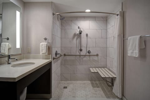 Room, 1 King Bed, Accessible (Roll-In Shower, Mobility & Hearing) | Bathroom shower