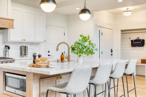 Additional seating at the kitchen island.