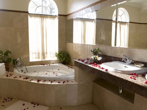 Suite | Bathroom | Separate tub and shower, deep soaking tub, free toiletries, hair dryer