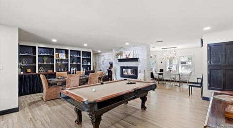 Living room with pool table