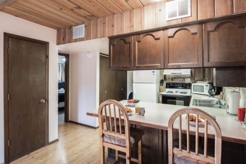 Cabin, Multiple Beds, Patio, Mountain View | Private kitchen | Fridge, microwave, oven, stovetop