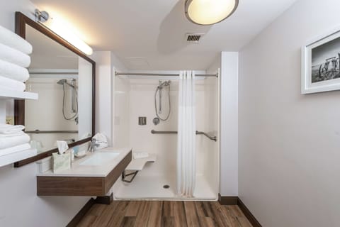 Room, 2 Double Beds, Accessible (Roll-In Shower) | Bathroom shower