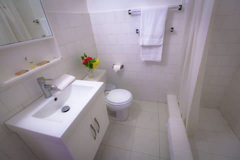 Economy Room (Fan Only) | Bathroom | Shower, hair dryer, towels