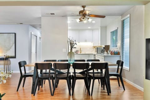 Enjoy dinner with your family and friends. Our dining table can sit 10 people!