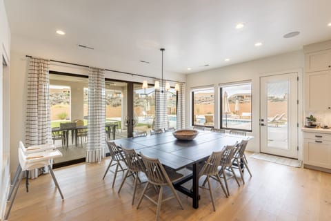View of Dining room - Large Dining room table that comfortably seats 12 adults.