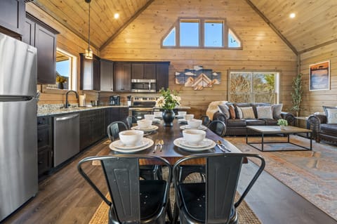 This table is a perfect place to gather with family and friends, to laugh, eat and talk about your adventures in the Smokies