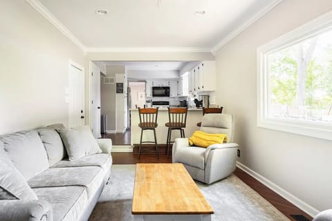 The den looking into the kitchen.