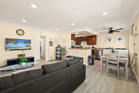 The fun never stops in the contemporary open-concept design living area.