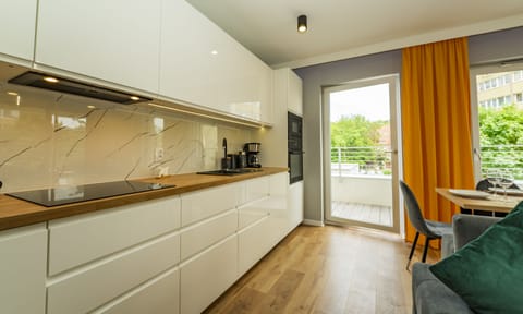 Deluxe Apartment | Private kitchen | Full-size fridge, microwave, stovetop, dishwasher