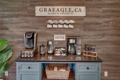 Coffee bar fully stocked with something for everyone to enjoy!