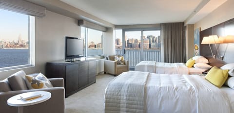 Room, 2 Double Beds, River View (NYC View) | Premium bedding, down comforters, pillowtop beds, in-room safe