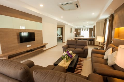 Premier Apartment, 2 Bedrooms, Balcony | Living area | 40-inch flat-screen TV with satellite channels, TV